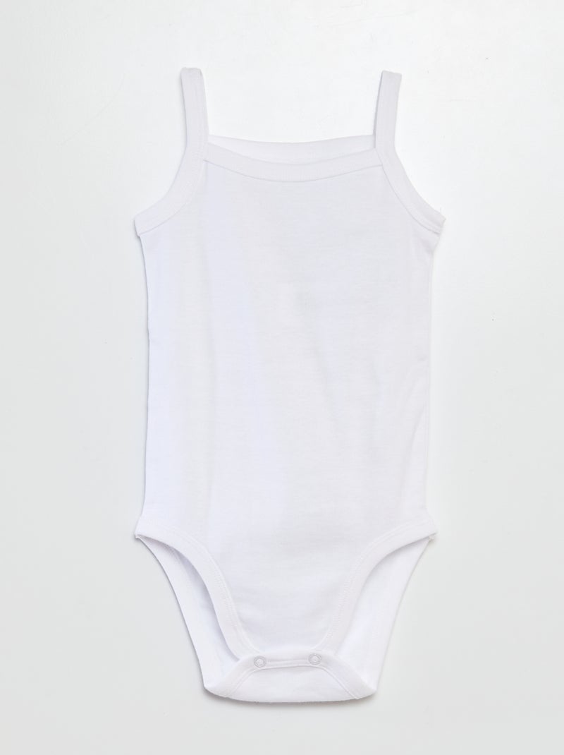 Pack de 3 bodies blancos de tirantes finos BLANCO - Kiabi