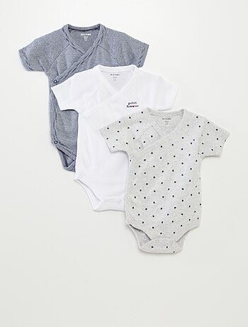 Pack de 3 bodies con cuello cruzado