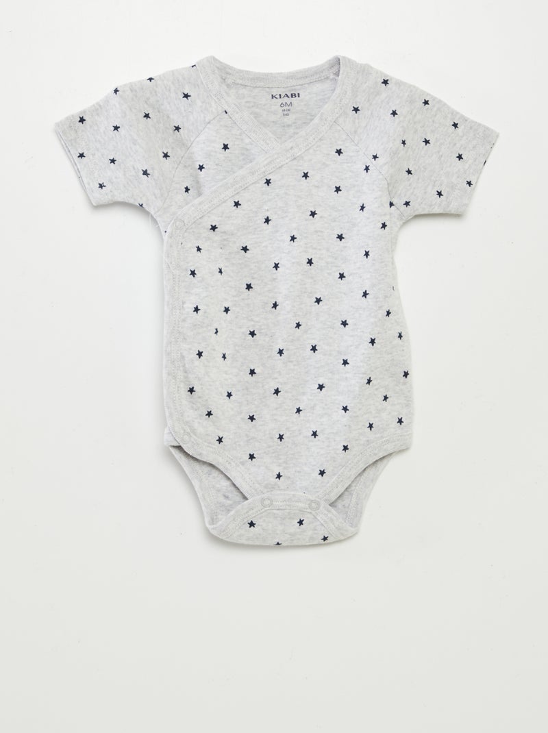 Pack de 3 bodies con cuello cruzado GRIS - Kiabi