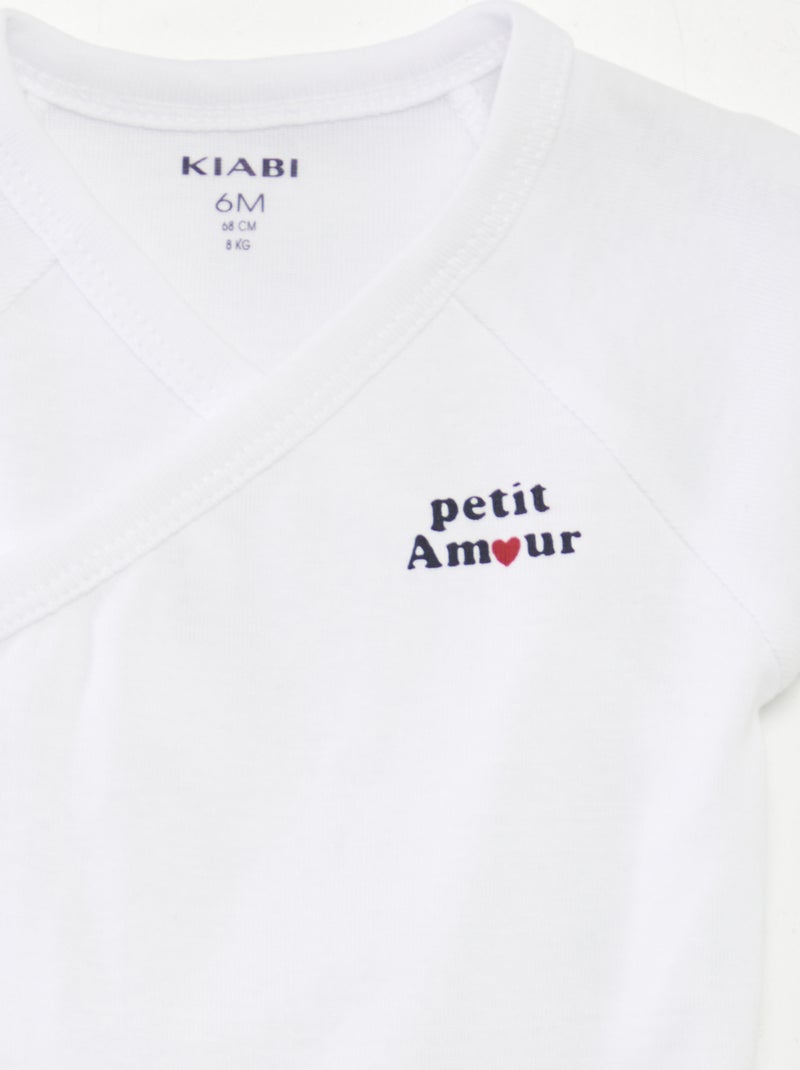 Pack de 3 bodies con cuello cruzado GRIS - Kiabi