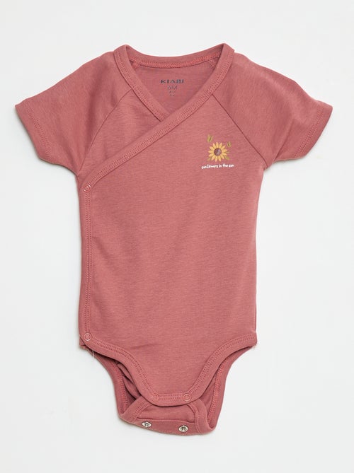 Pack de 3 bodies cruzados evolutivos de manga corta - Kiabi