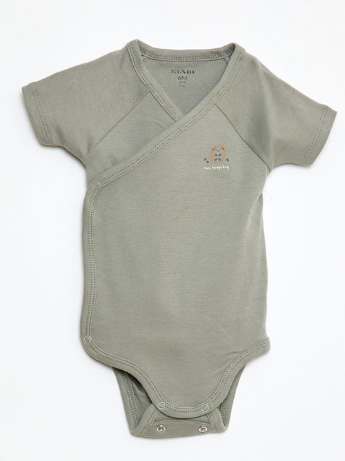 Pack de 3 bodies cruzados evolutivos de manga corta - Kiabi