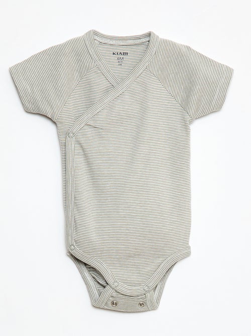 Pack de 3 bodies cruzados evolutivos de manga corta - Kiabi