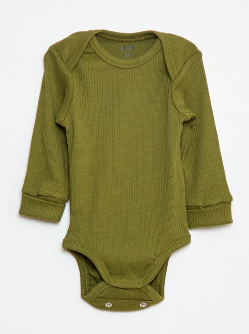 Pack de 3 bodies cuello americano y manga larga - Kiabi