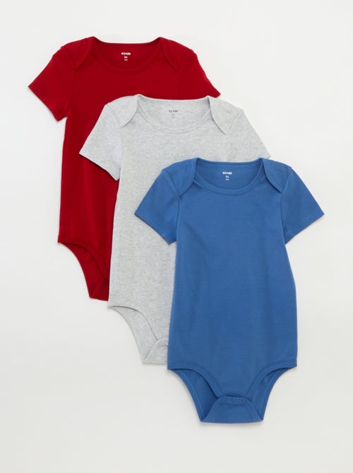 Pack de 3 bodies de algodón - colección fácil de poner - Kiabi