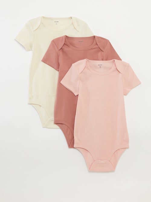 Pack de 3 bodies de algodón - colección fácil de poner - Kiabi