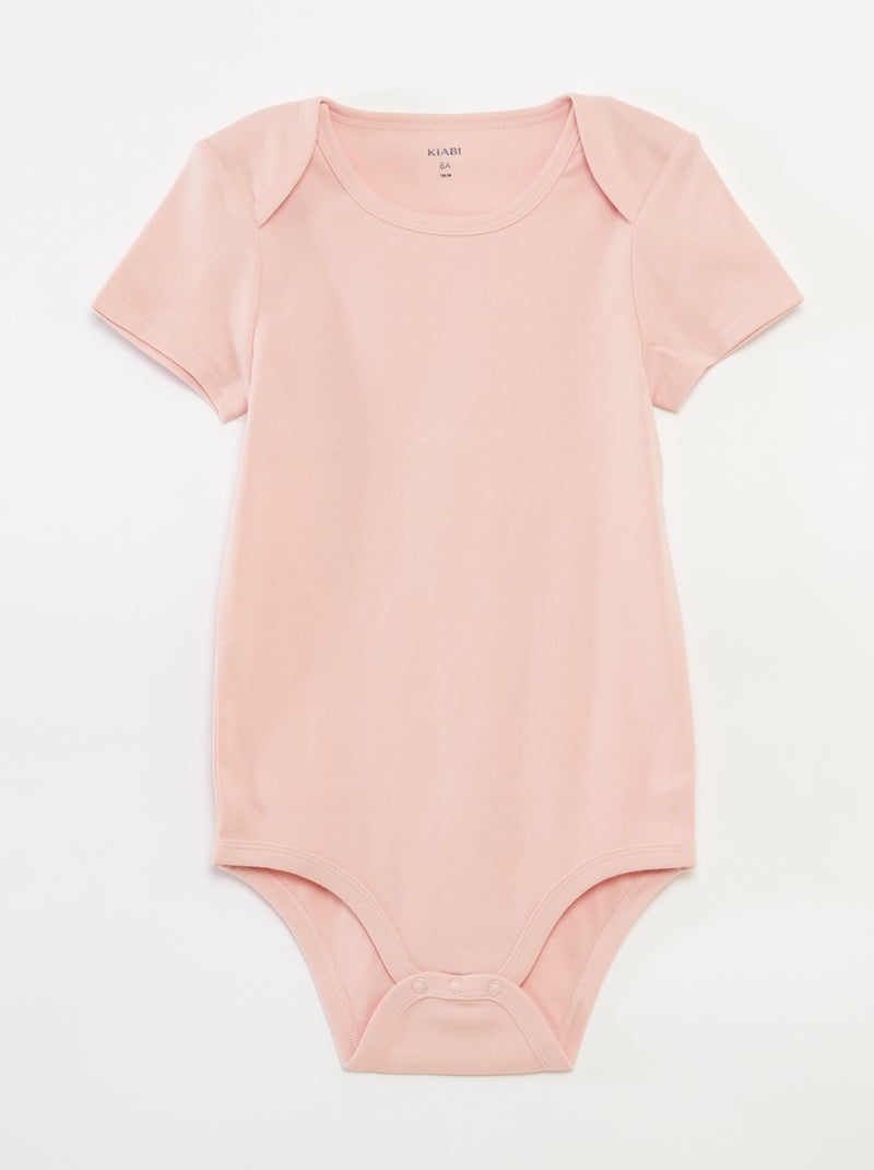 Pack de 3 bodies de algodón - colección fácil de poner ROSA - Kiabi