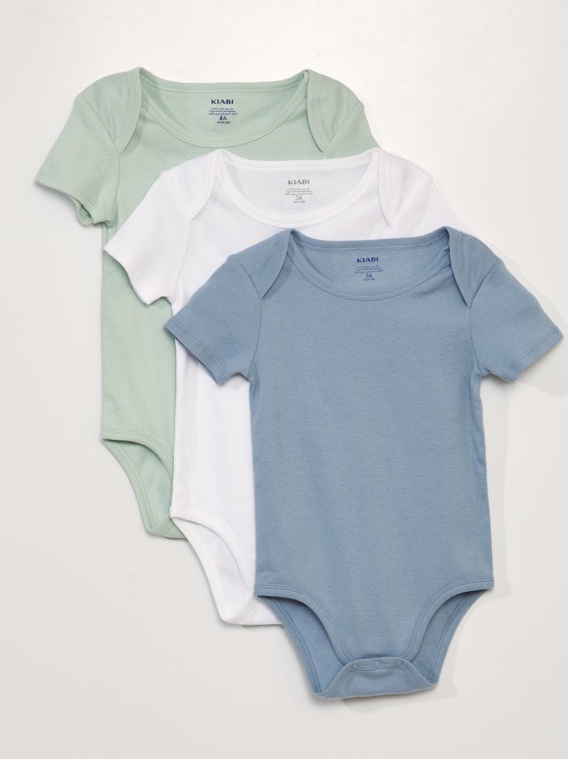 Pack de 3 bodies de algodón - So Easy AZUL - Kiabi