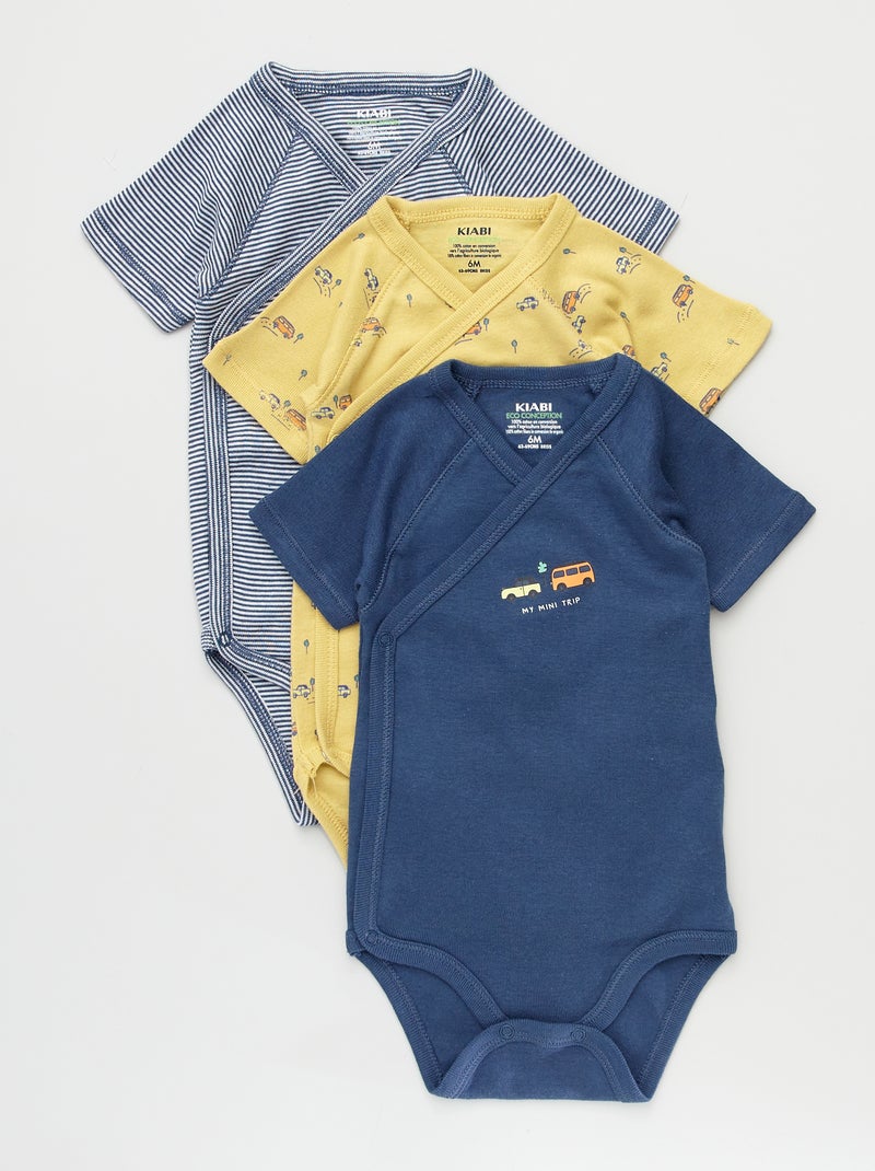 Pack de 3 bodies de algodón AMARILLO - Kiabi