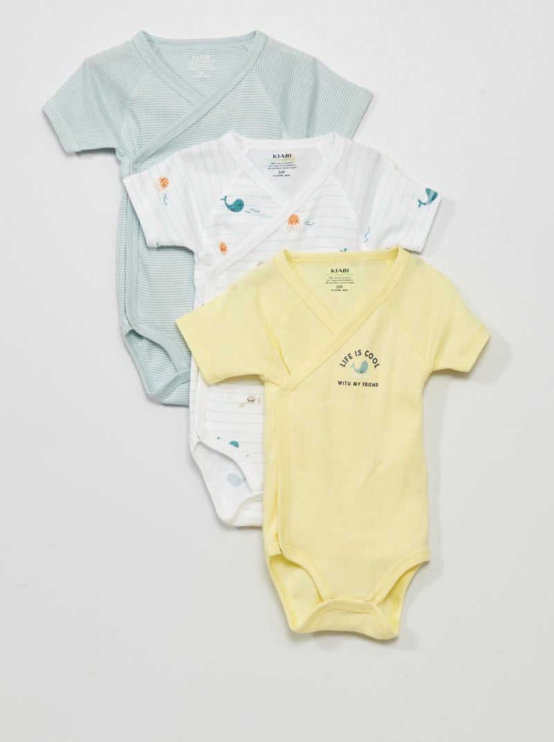 Pack de 3 bodies de algodón BLANCO - Kiabi