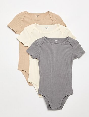 Pack de 3 bodies de canalé - colección fácil de poner