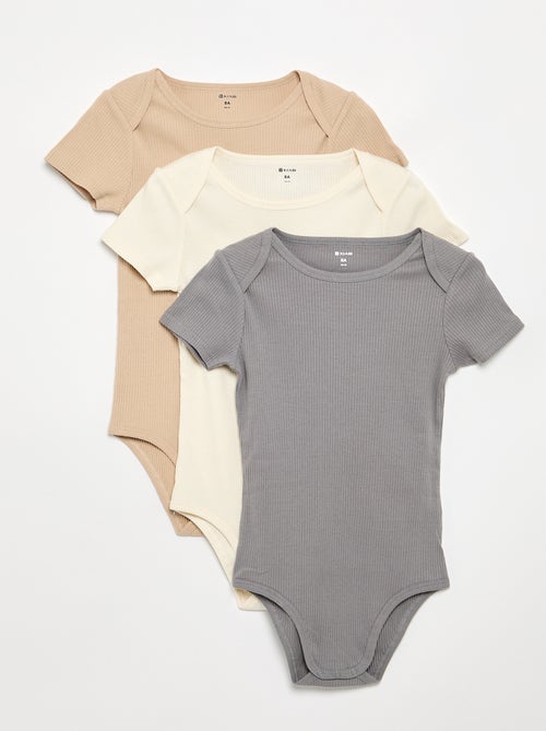 Pack de 3 bodies de canalé - colección fácil de poner - Kiabi