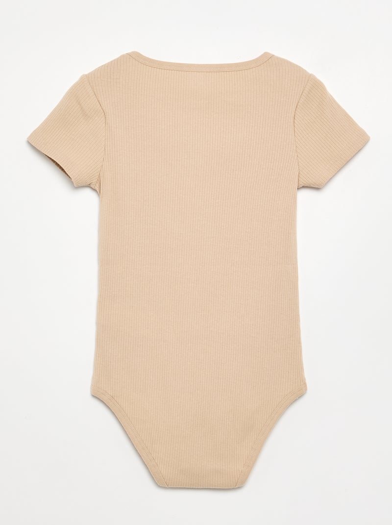 Pack de 3 bodies de canalé - colección fácil de poner Beige - Kiabi