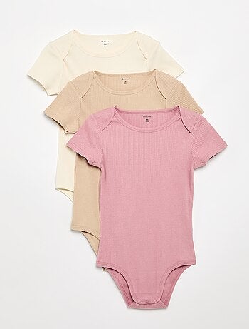 Pack de 3 bodies de canalé - colección fácil de poner