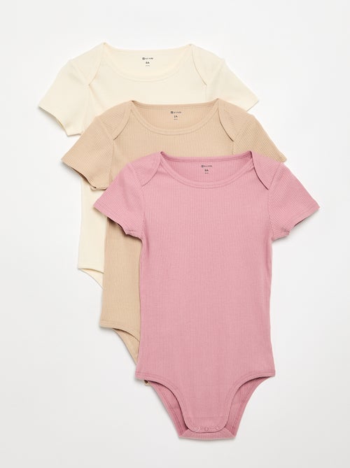 Pack de 3 bodies de canalé - colección fácil de poner - Kiabi
