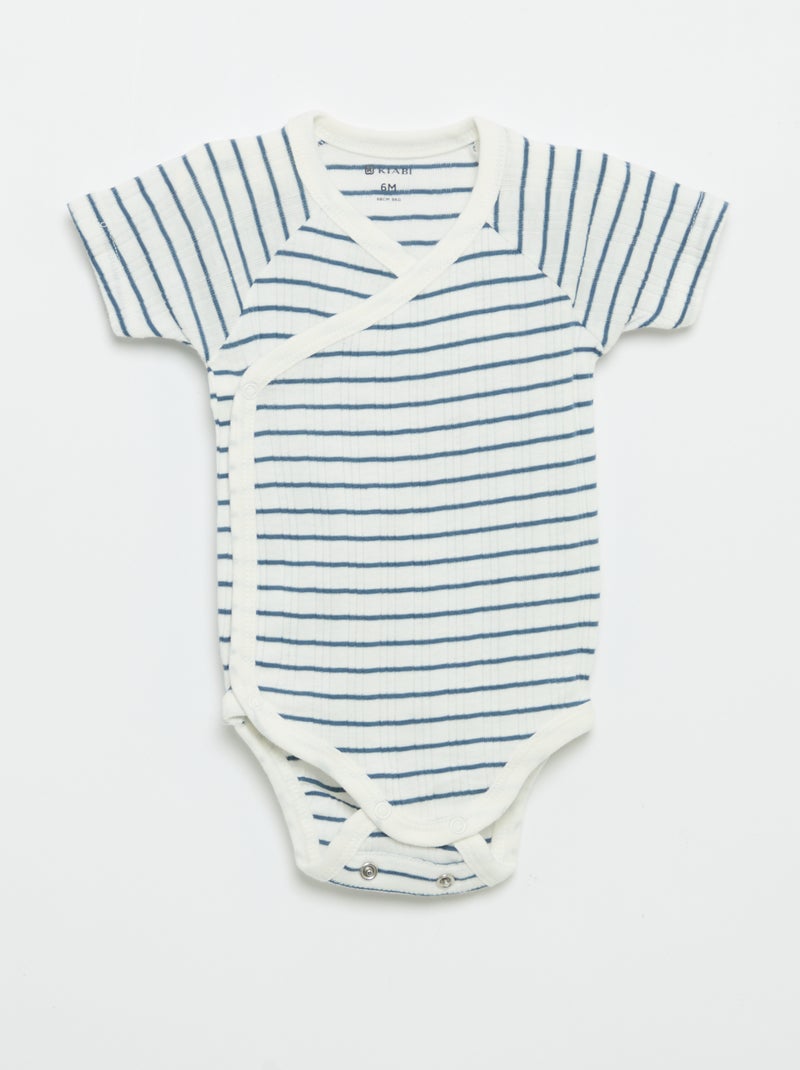 Pack de 3 bodies de canalé Azul - Kiabi