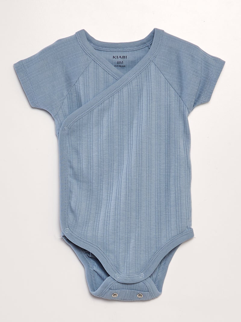 Pack de 3 bodies de canalé AZUL - Kiabi