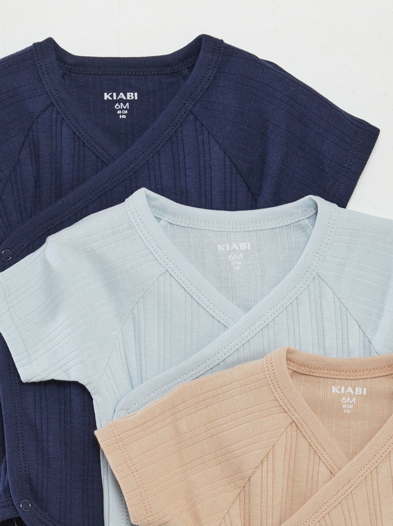 Pack de 3 bodies de canalé AZUL - Kiabi