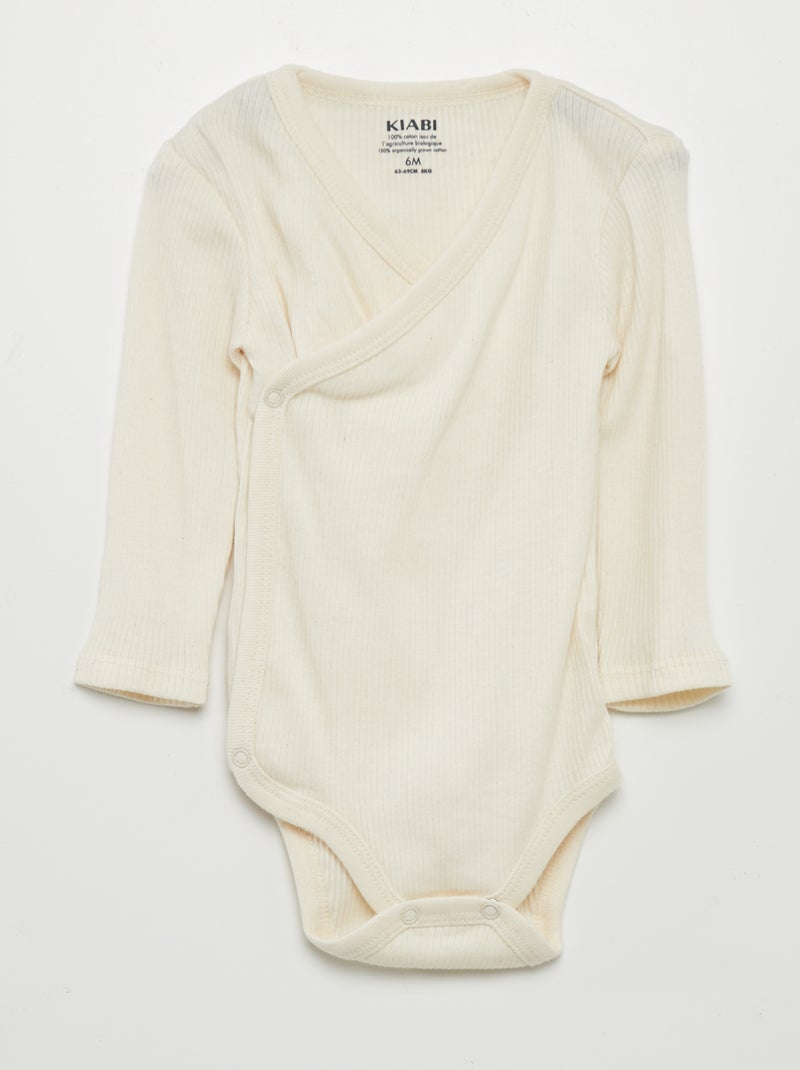 Pack de 3 bodies de canalé BEIGE - Kiabi