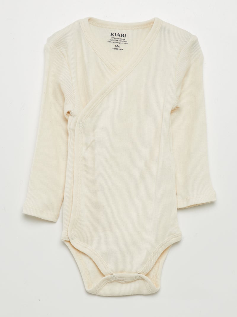 Pack de 3 bodies de canalé BEIGE - Kiabi