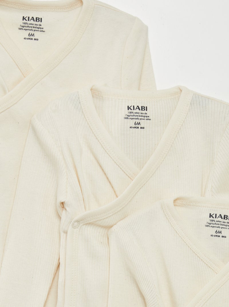 Pack de 3 bodies de canalé BEIGE - Kiabi