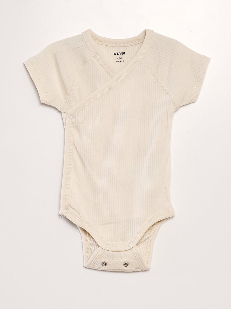 Pack de 3 bodies de canalé BEIGE - Kiabi