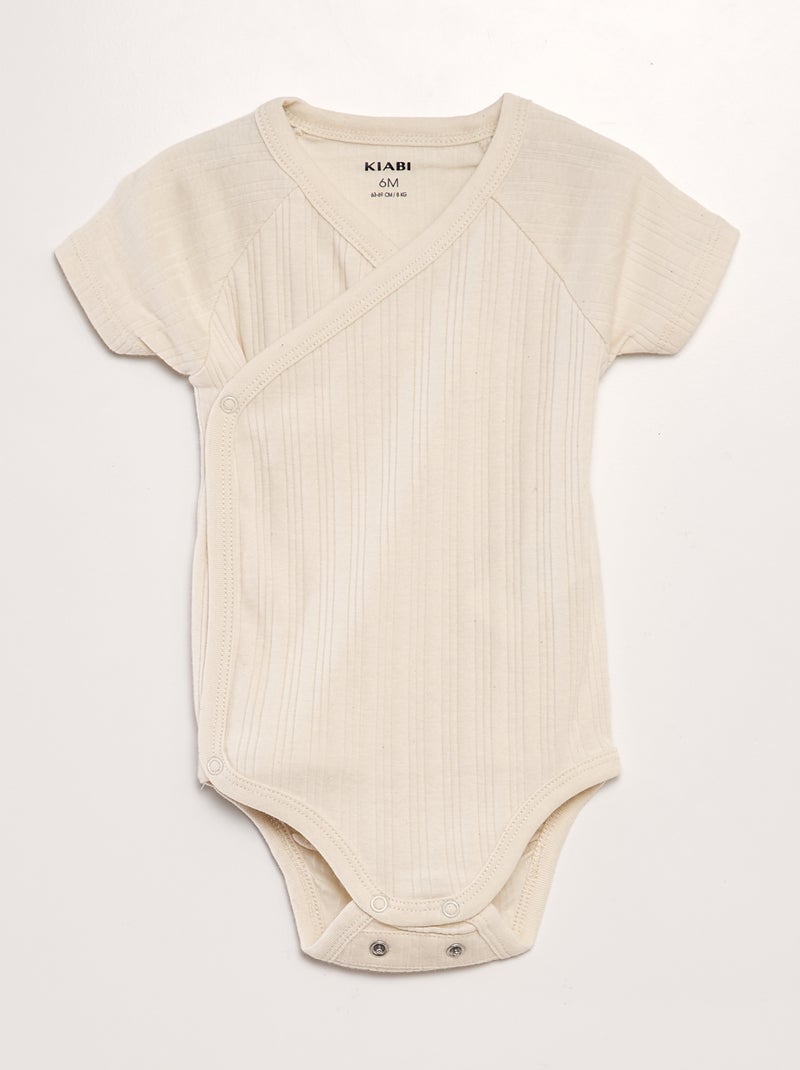 Pack de 3 bodies de canalé BEIGE - Kiabi