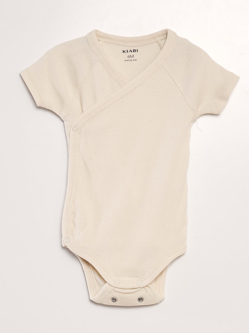 Pack de 3 bodies de canalé BEIGE - Kiabi