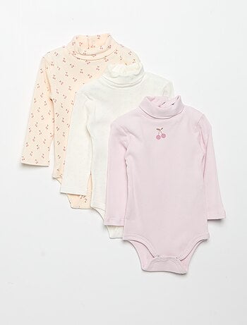 Pack de 3 bodies de cuello vuelto