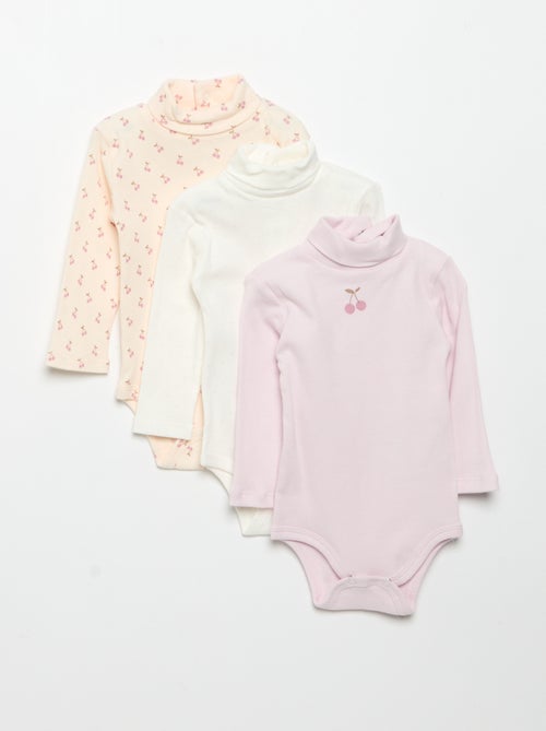 Pack de 3 bodies de cuello alto - Kiabi Pack de 3 bodies de cuello alto - Kiabi