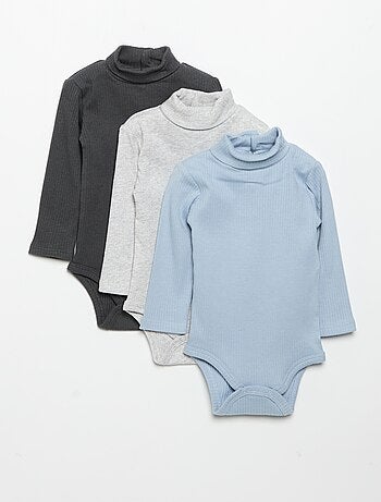 Pack de 3 bodies de cuello vuelto
