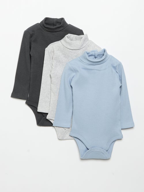 Pack de 3 bodies de cuello vuelto - Kiabi Pack de 3 bodies de cuello vuelto - Kiabi