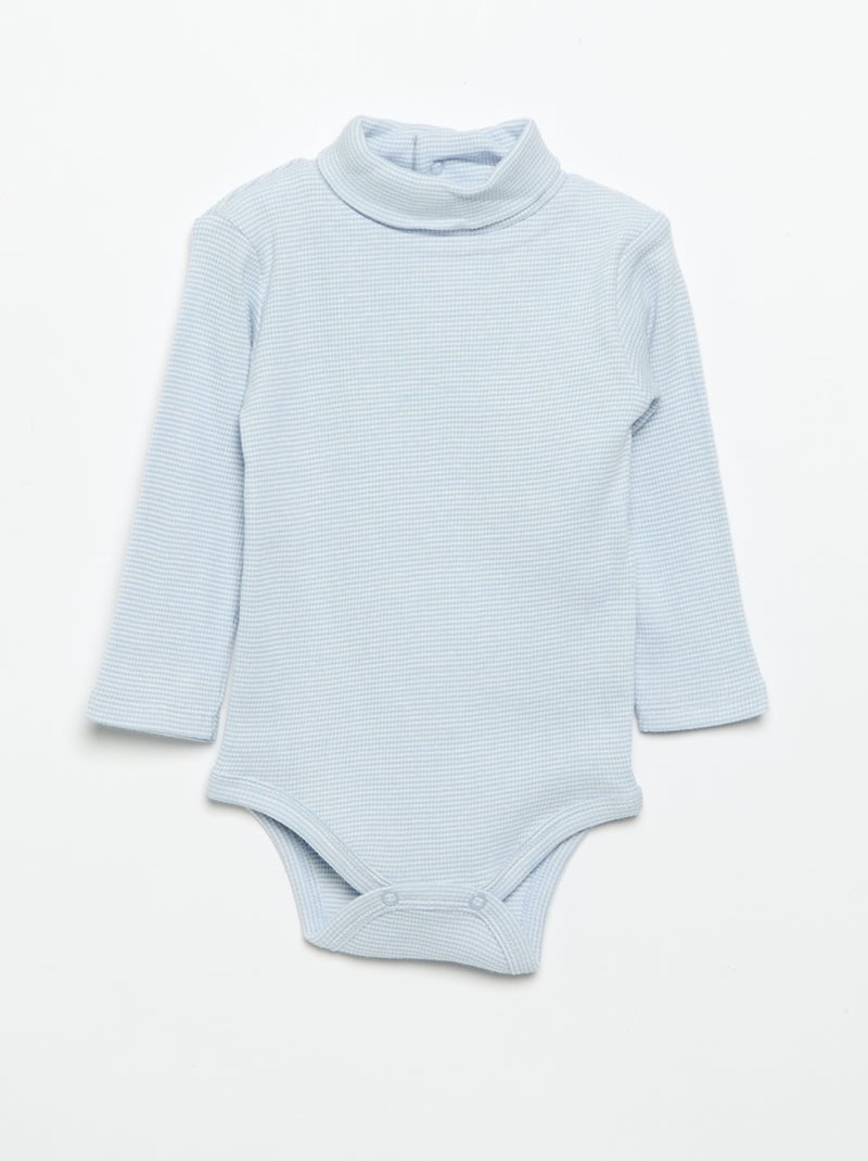 Pack de 3 bodies de cuello vuelto Azul - Kiabi