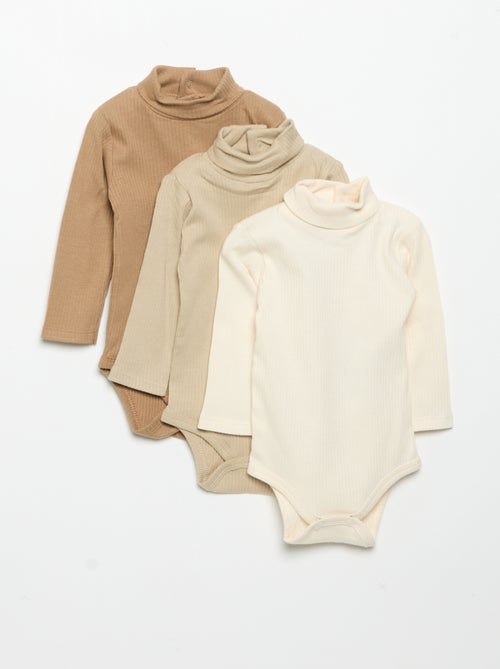 Pack de 3 bodies de cuello vuelto - Kiabi Pack de 3 bodies de cuello vuelto - Kiabi