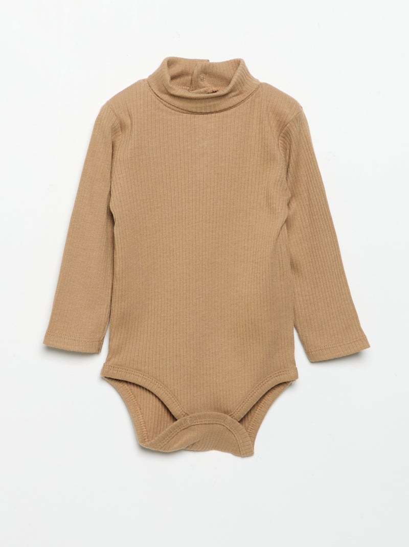 Pack de 3 bodies de cuello vuelto Beige - Kiabi
