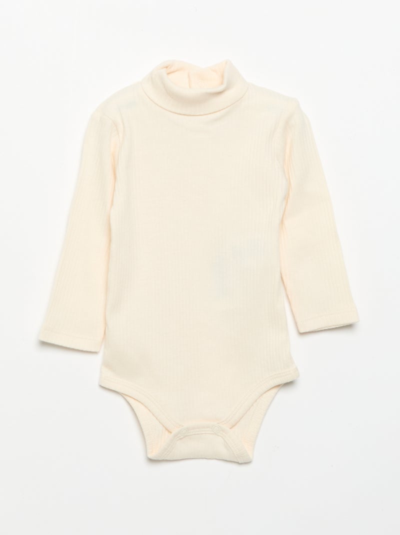 Pack de 3 bodies de cuello vuelto Beige - Kiabi