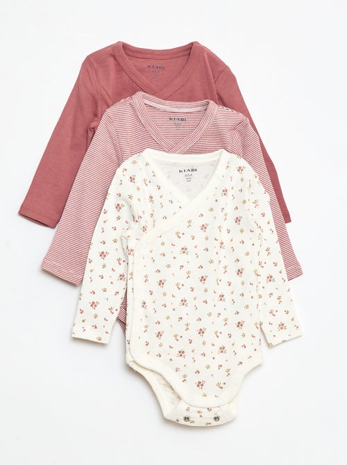 Pack de 3 bodies de manga larga con abertura a presión - Kiabi
