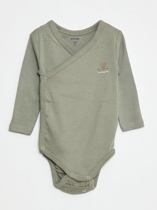 Pack de 3 bodies de manga larga con abertura a presión - Kiabi Pack de 3 bodies de manga larga con abertura a presión - Kiabi