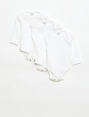 Pack de 3 bodies cuello americano y manga larga