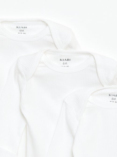 Pack de 3 bodies de manga larga con cuello americano - Kiabi
