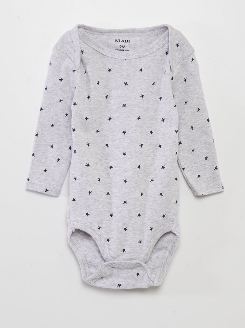 Pack de 3 bodies de manga larga GRIS - Kiabi