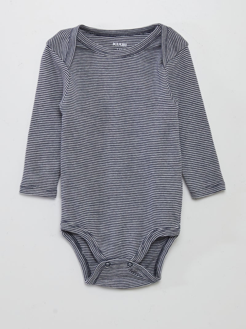 Pack de 3 bodies de manga larga GRIS - Kiabi