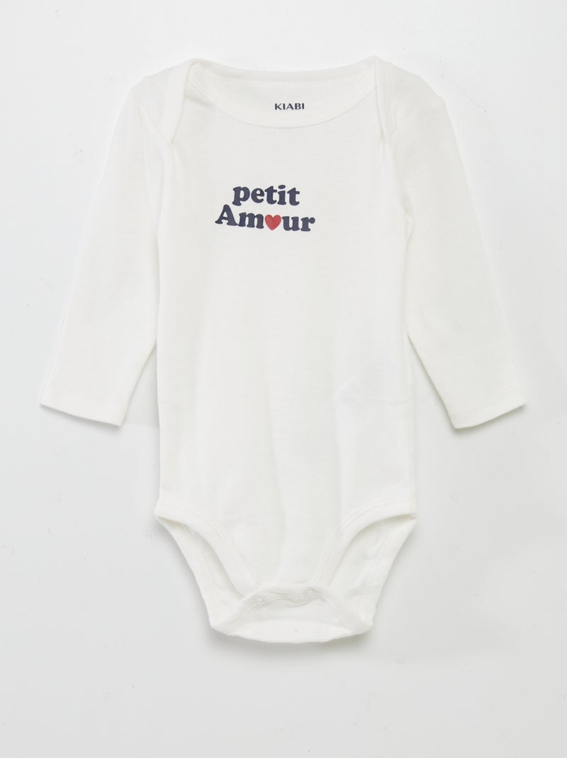 Pack de 3 bodies de manga larga GRIS - Kiabi