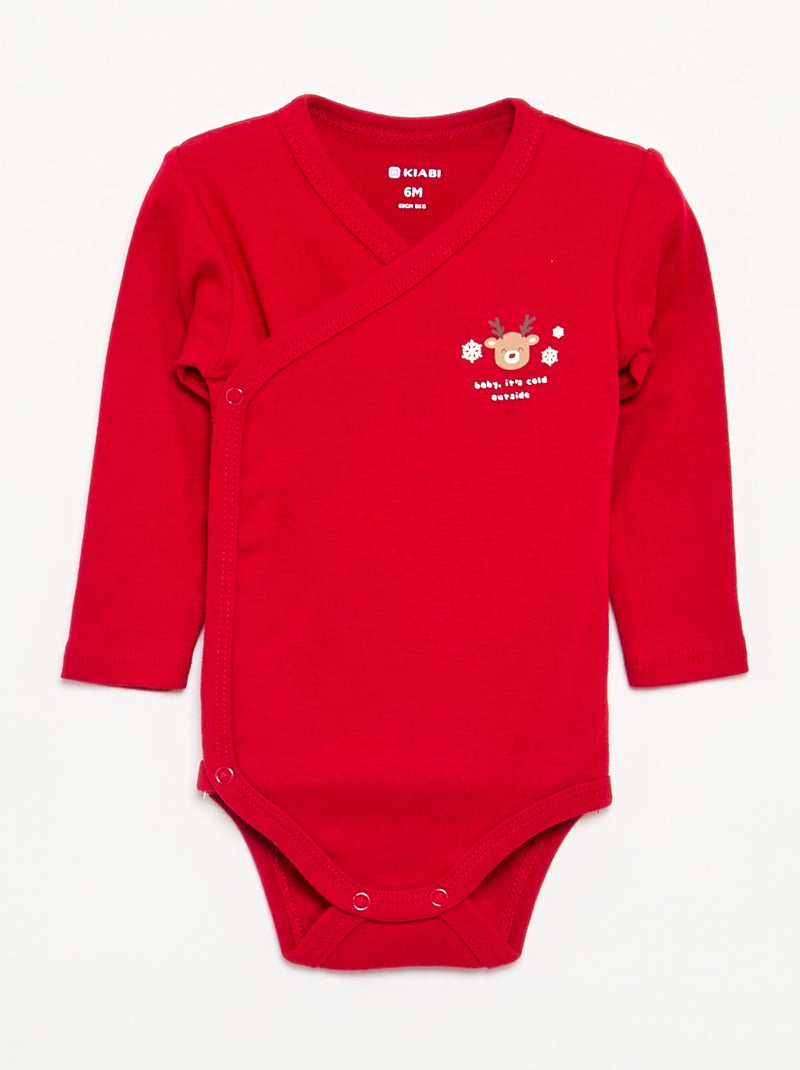 Pack de 3 bodies de Navidad Rojo - Kiabi