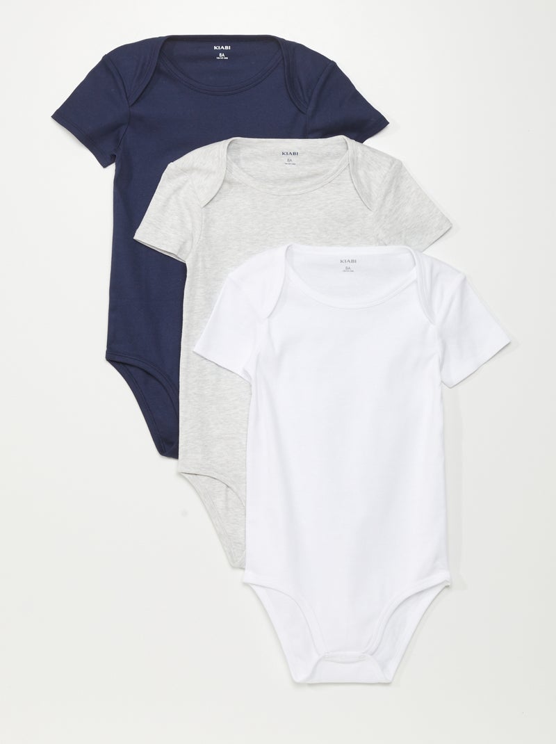 Pack de 3 bodies de punto - So Easy AZUL - Kiabi
