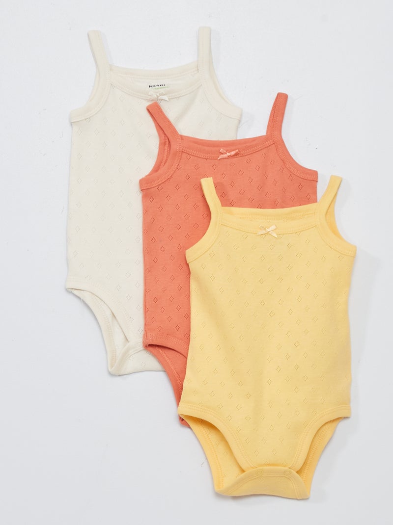 Pack de 3 bodies de tirantes finos AMARILLO - Kiabi