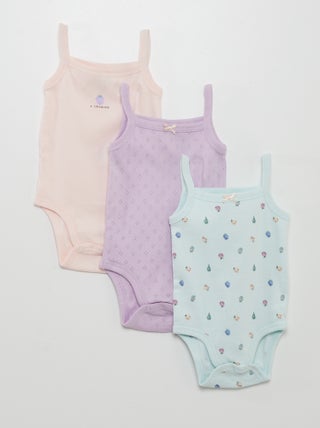 Pack de 3 bodies de tirantes finos