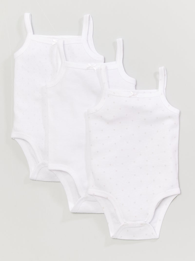 Pack de 3 bodies de tirantes finos BLANCO - Kiabi