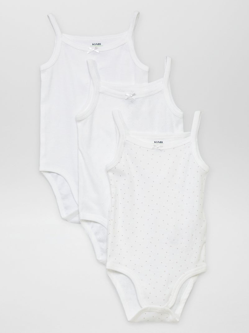 Pack de 3 bodies de tirantes finos BLANCO - Kiabi