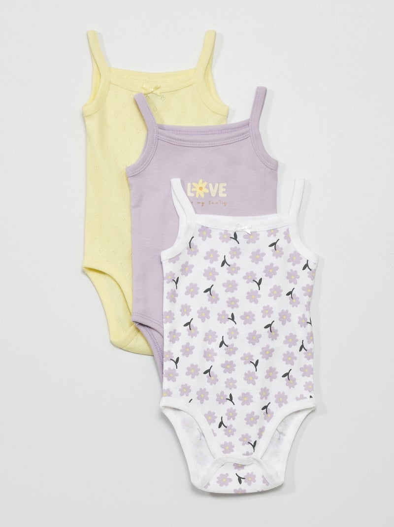 Pack de 3 bodies de tirantes finos PURPURA - Kiabi